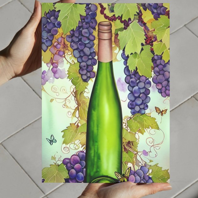 Poster Aquarelle Vin Art (Choose digital format and print your own at home!)