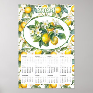 Poster Aquarelle Vintage citron 2024
