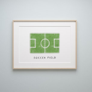 Poster Aquarelle vintage de terrain de football