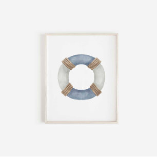 Poster aquarelle vintage Life Preserver imprimer