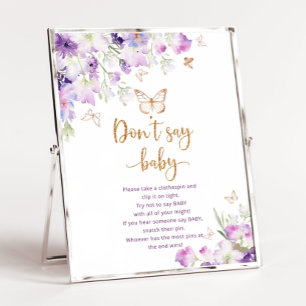 Poster Aquarelle violet or Ne pas dire jeu de bébé