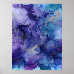 Poster Aquarelle violette