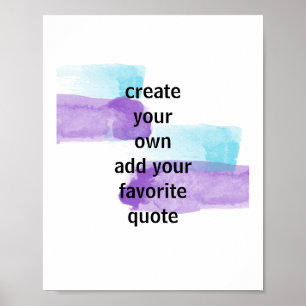 Poster aquarelle violette et turquoise ajouter un devis