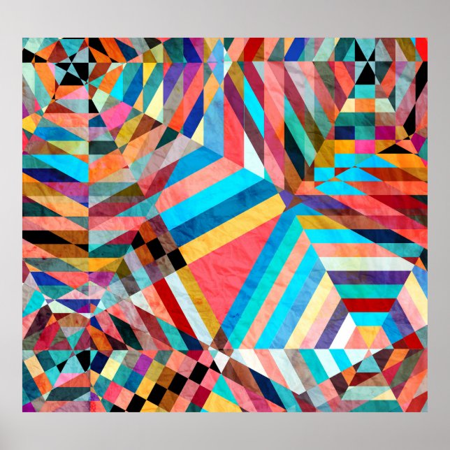 Poster Aquarelle vive : Arrière - plan Imaginaire Abstrai (Devant)