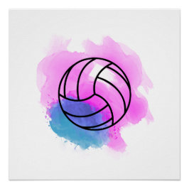 Poster Aquarelle volleyball