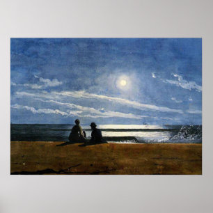 Poster Aquarelle Winslow Homer, Lune