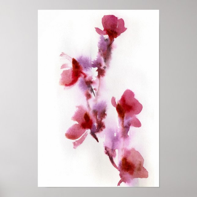 Poster aquarelles florales Abstraites 3 (Devant)