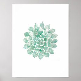 Poster Aquarelles vivantes : bleu-vert