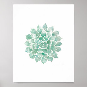 Poster Aquarelles vivantes : bleu-vert