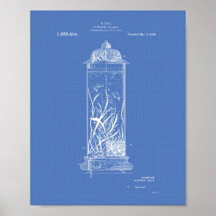 Poster Aquarium 1920 Patent Art Blueprint