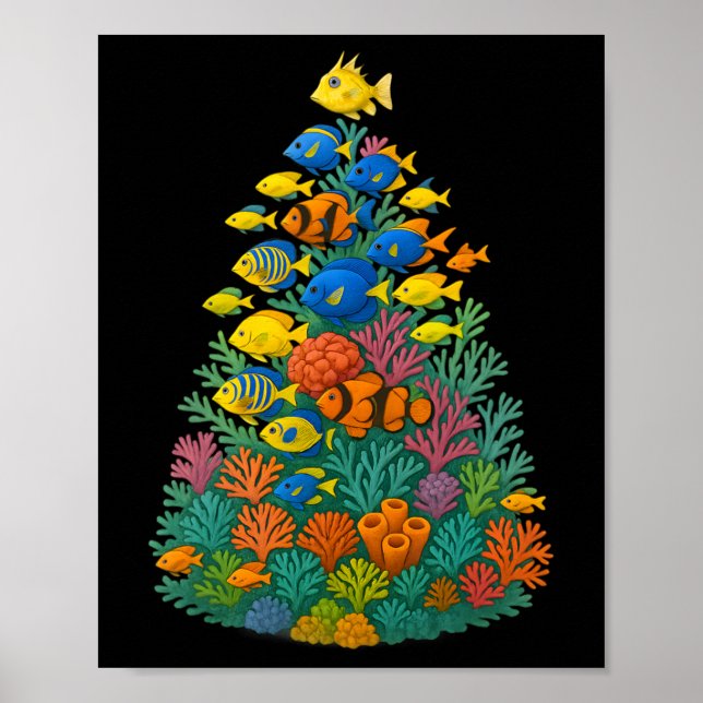 Poster Aquarium Saltwater Arbre de Noël (Devant)