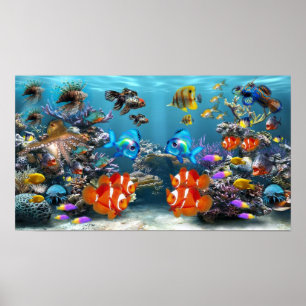 Poster Aquarium tropical vibre