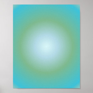 Poster Aquarius Aura Gradient Zodiac, Blue Green Gradient