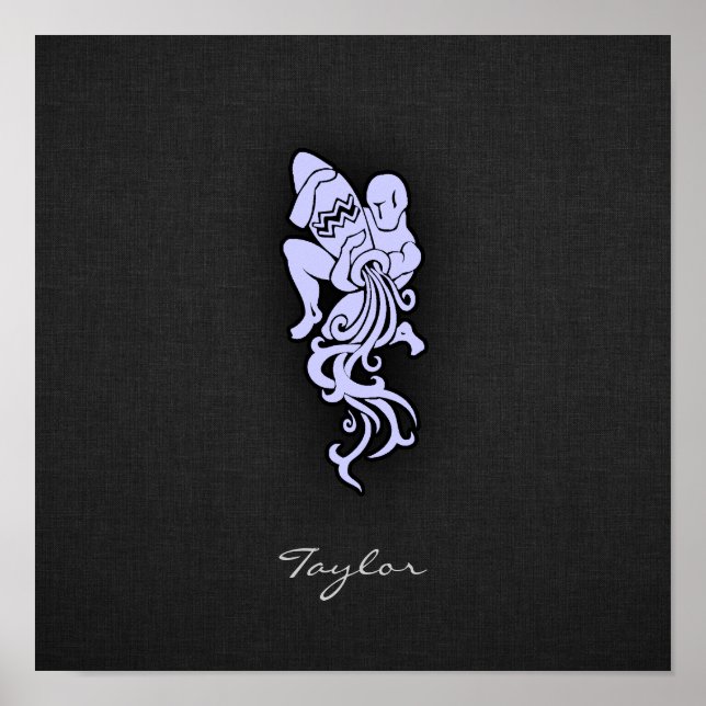 Poster Aquarius bleu lavande (Devant)