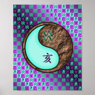Poster Aquarius & Earth Boar