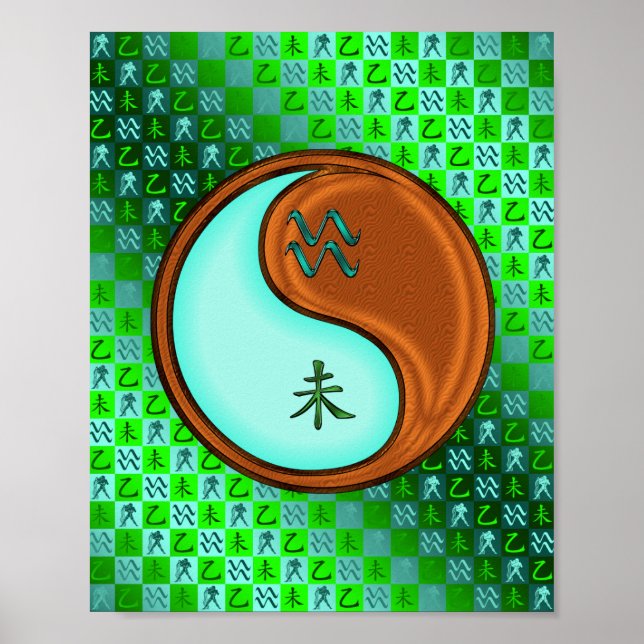 Poster Aquarius et chèvre du bois (Devant)