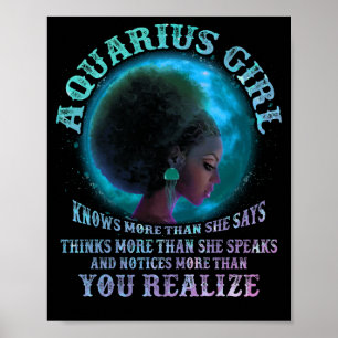 Poster Aquarius Girls Black Queen janvier février