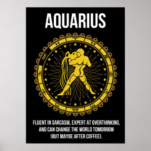 Poster Aquarius - Horoscope, Funny Zodiac Sign Humour