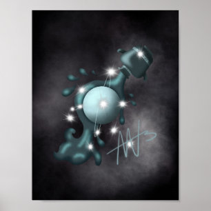 Poster Aquarius Uranus Zodiac cosmique