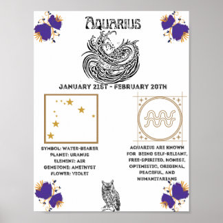 Poster Aquarius Zodiac