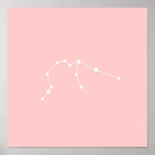 Poster Aquarius Zodiac Constellation rose moderne