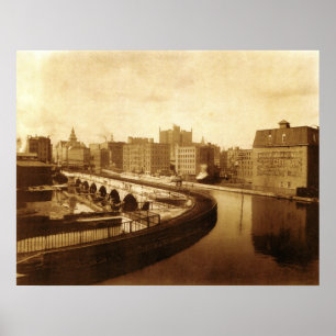 Poster Aqueduc du canal sur la rivière Genesee 1910