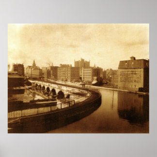Poster Aqueduc du canal sur la rivière Genesee 1910