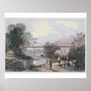 Poster Aqueduc en bambou à Hong Kong, gravé par l'annonce