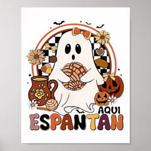 Poster Aqui Espantan ! Salle espagnole Dia De Muertos
