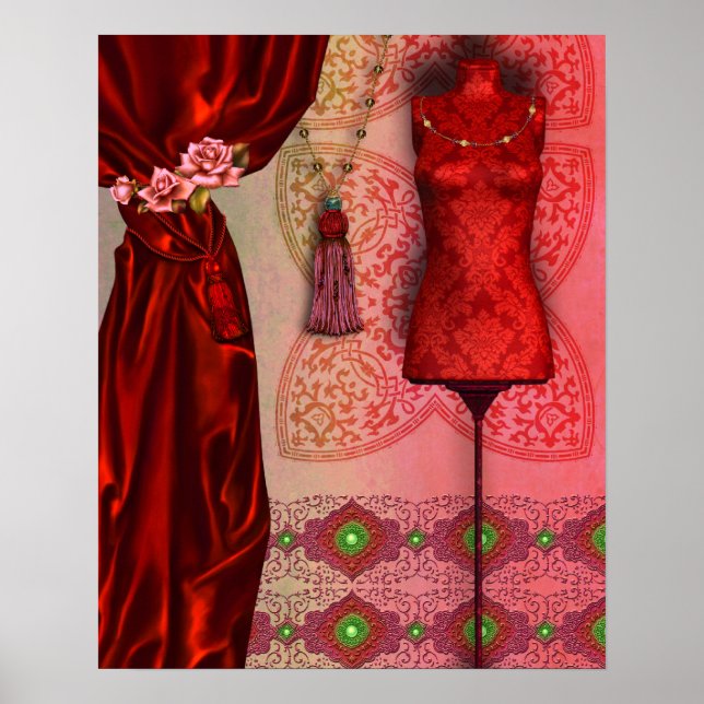 Poster Arabesque victorien, OPHELIA - Gothique (Devant)