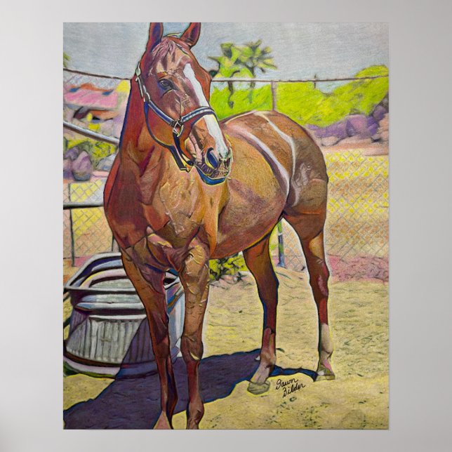 Poster Arabian Horse Art (Devant)