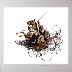 Poster Aragorn montant un collage de vecteur de cheval