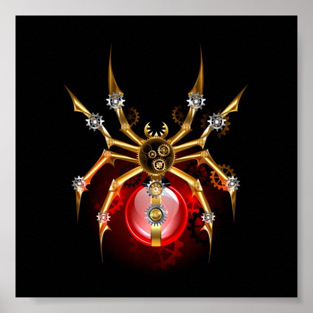 Poster Araignée en vapeur noire (Devant)