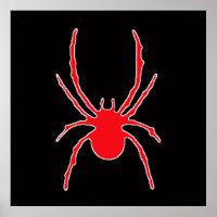 Araignée rouge sur Noir