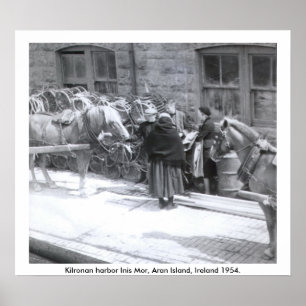 Poster Aran Island Inis Mor, Kilronan Harbour Scene