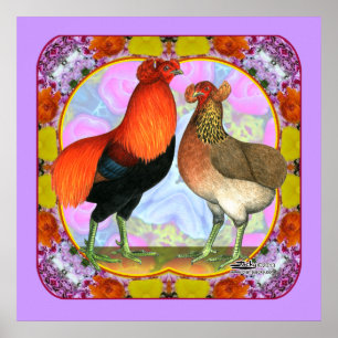 Poster Araucana Poulets Art Nouveau