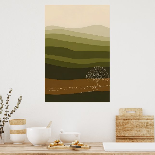 Poster Arborescence en ligne continue (Cuisine)