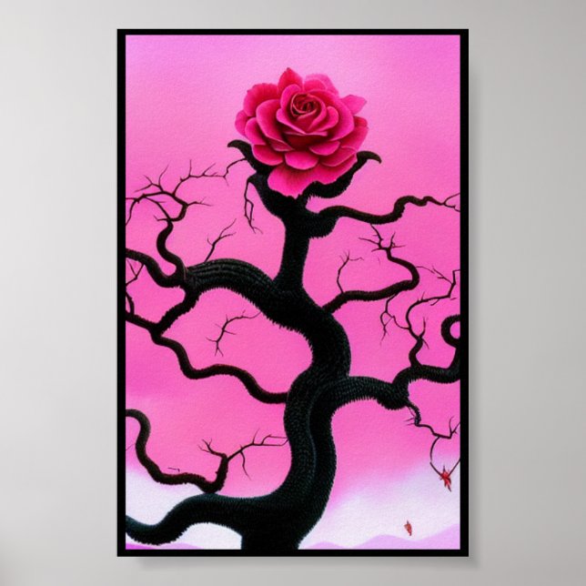 Poster Arborescence rose (Devant)