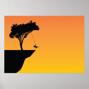 Poster Arbre à balançoire