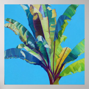 Poster Arbre à bananes rouges, peinture à l'huile
