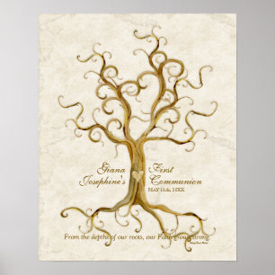 Poster Arbre à billes Racines pouce antique Pouce Récepti