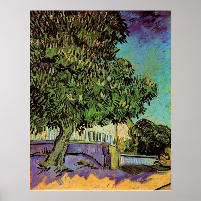 Poster Arbre à châtaignes en fleurs par Vincent van Gogh (Devant)