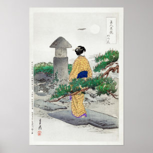 Poster Arbre à Pleines lunes et pins par Ogata Gekko (189