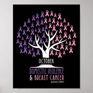 Poster Arbre À Ruban - Cancer Du Sein Et Violence Domesti