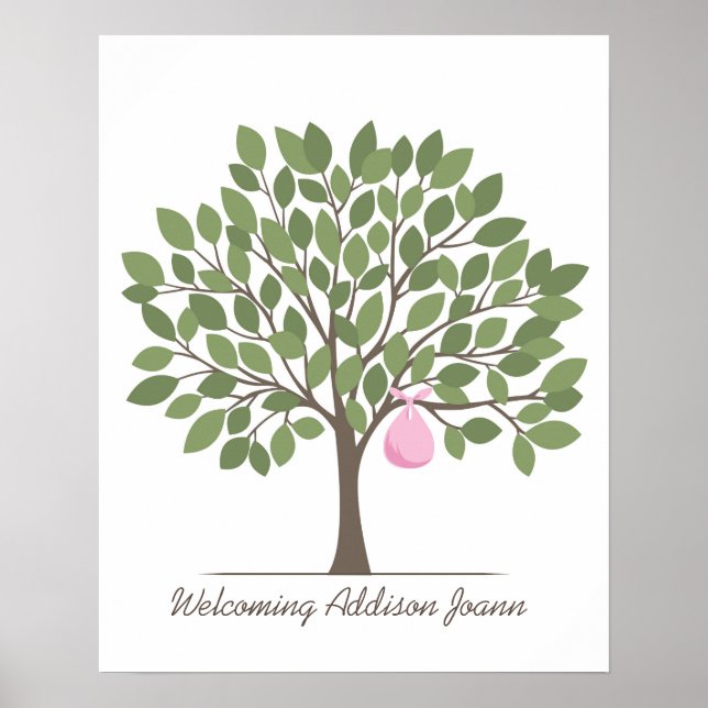 Poster Arbre à signatures bébé - Grand (Devant)