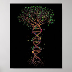 Poster Arbre Adn Génétique Funky Jour des terres Plante U