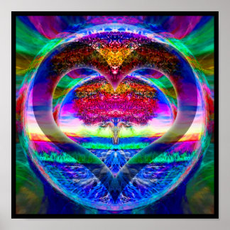 Poster Arbre arc-en-ciel du coeur
