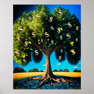 Poster Arbre Argent Prospérité Richesse Abondance Bénédic