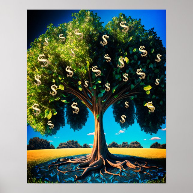Poster Arbre Argent Prospérité Richesse Abondance Bénédic (Devant)