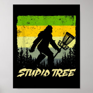 Poster Arbre bête Disc Golf Drôle Frisbee Golf